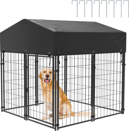 Hondenren - Honden kennel - Hondenkennel voor buiten - Hondenkennel buiten met dak - 120 x 127 x 126 cm