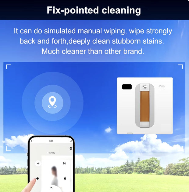 Robot Ramenreiniger - Robot raamwasser - Robot ramenwasser - Dubbel watersproeier - Slim geheugen - App control - Afstandsbediening - Wit
