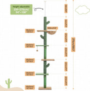 Krabpaal voor katten - Krabpaal voor grote katten - Verstelbare klimboom - Krabpaal tot aan het plafond