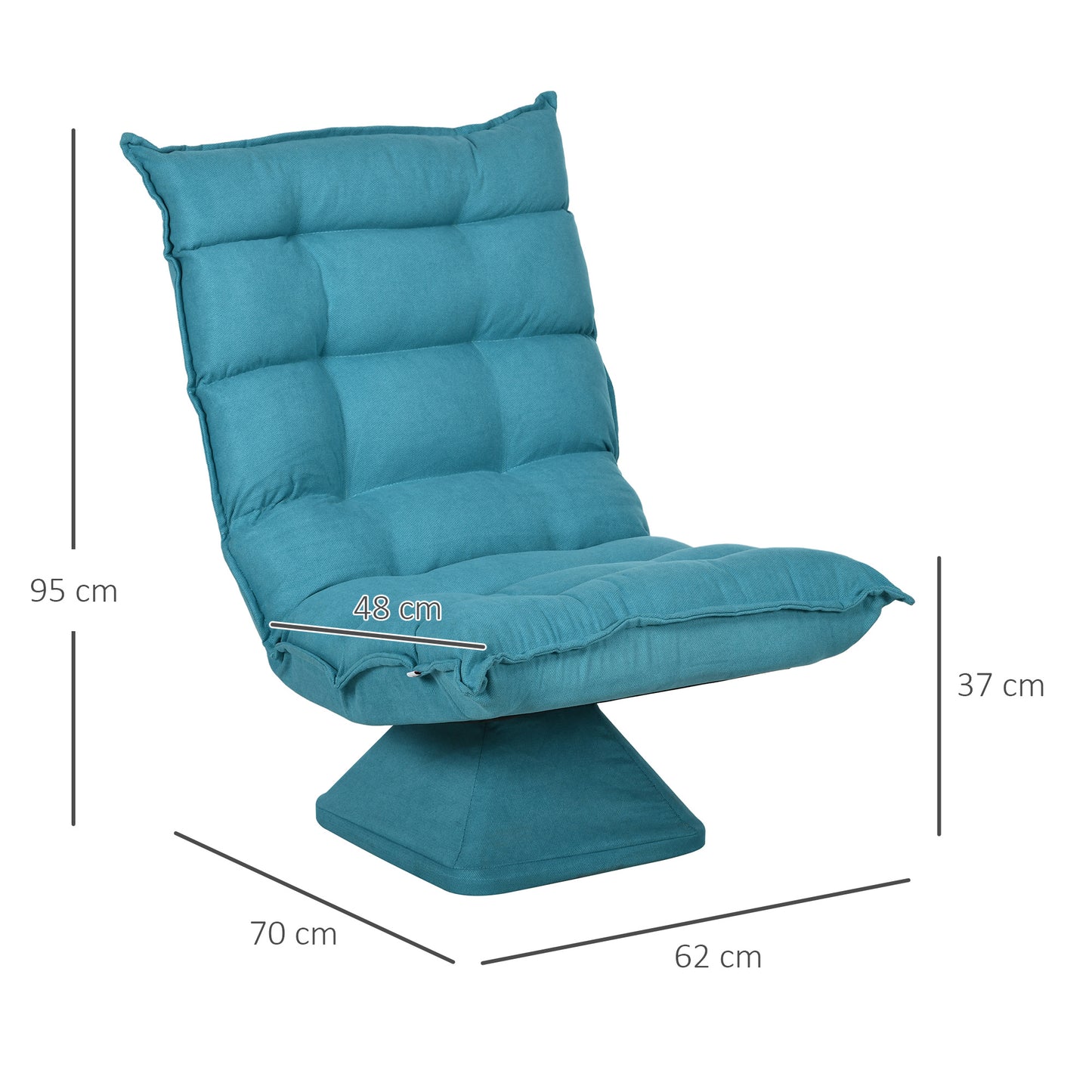 Relaxfauteuil – Relaxstoel – Leesstoel – Draaifauteuil – Fauteuil – Fluwelen Bekleding – 360 Graden Draaibaar – Compact Formaat – Blauw