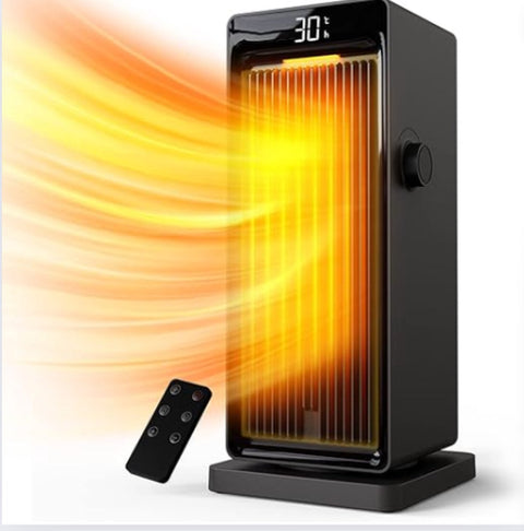 Elektrische Kachel - Keramische Ventilatorkachel - Oververhittingsbeveiliging - Energiebesparend - Zwart