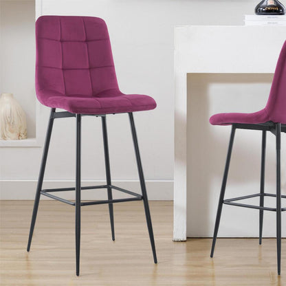 Velvet Fauteuils – Fluwelen Stoelen – Relaxfauteuils – Zithoeken – Loungestoelen – Set Van 2 – Zwarte Houten Structuur – Comfortabele Rugleuning Met Voetensteun – Bordeaux
