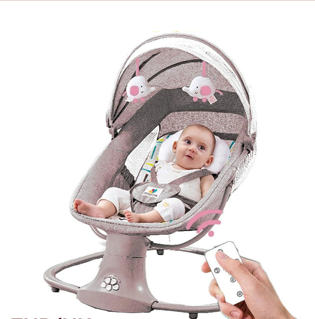 Baby Elektrische Schommelstoel - Baby Bed Schommel - Elektrische Wipstoel - Dingen voor Baby's - Pasgeboren Baby Schommel - Koffie Roze