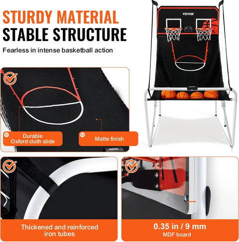 Basketbal Arcade - Inclusief 4 Ballen En Pomp - Opvouwbaar - 80x54x81 inch