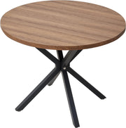 Ronde eettafel - Keukentafel - Ronde keukentafel voor 4 personen - Stalen frame - Hout tafelblad