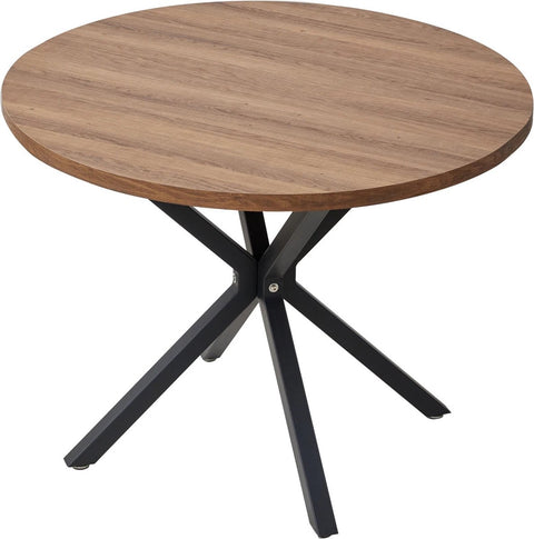 Ronde eettafel - Keukentafel - Ronde keukentafel voor 4 personen - Stalen frame - Hout tafelblad