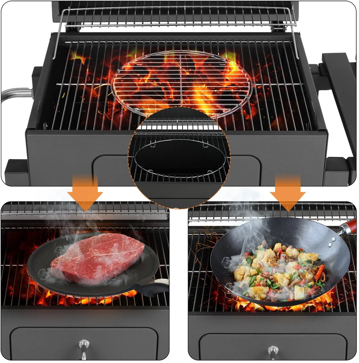 BBQ - houtskool grill wagen - barbecue - barbecues - barbeque - barbecue houtskool - tuin - zomer - gezin