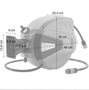 Tuinslanghaspel - Tuinslang - Waterslangslang met Snelkoppeling - 20 m - Grijs