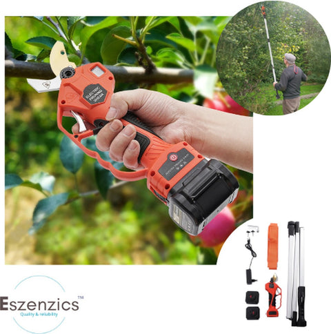 Telescopische Snoeischaar - Incl 2 Accu's 21V - Elektrisch - Krachtig 2000mAh - 400W - Tot 190cm en 30mm - Snijsnelheid instelbaar - Beveiligd