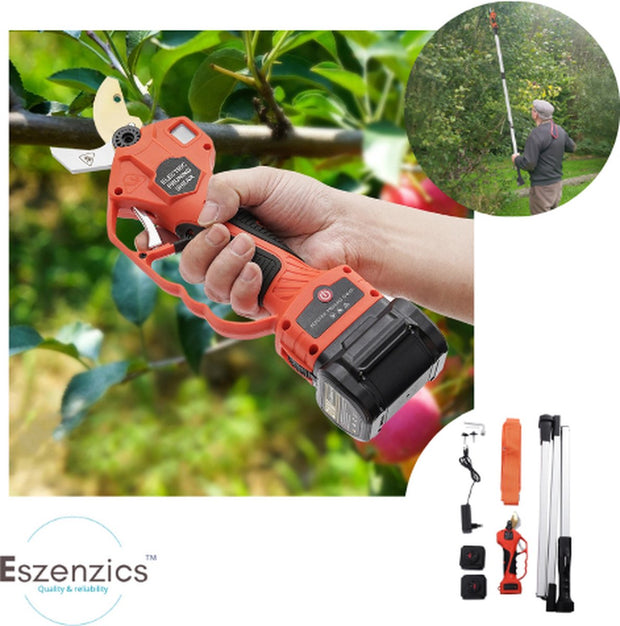 Telescopische Snoeischaar - Incl 2 Accu's 21V - Elektrisch - Krachtig 2000mAh - 400W - Tot 190cm en 30mm - Snijsnelheid instelbaar - Beveiligd