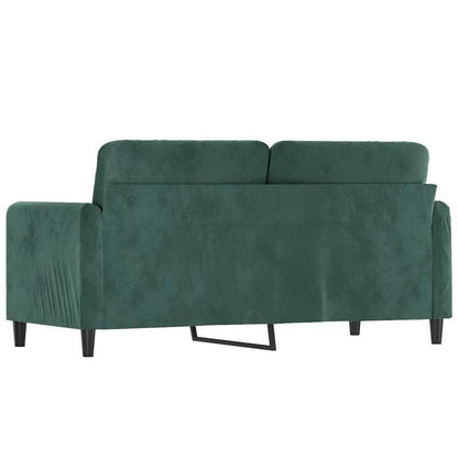 2-zits bank – tweezitsbank – loveseat – zitbank – bankstel – donkergroen velvet – 140 cm breed – stevig houten frame