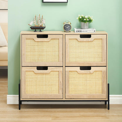 Schoenenkast – Schoenenrek – Schoenenopberger – Schoenenbank – Smal Meubel – 4 Deuren Met Flip-Up – Verstelbare Planken – 24 Cm Diep – 100 x 88 Cm