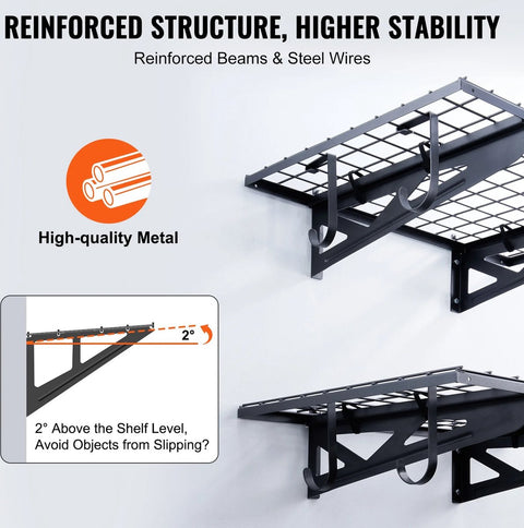 Opbergplank - Opbergplank Set van 2 - Garage Opberging - 0.6x1.2M