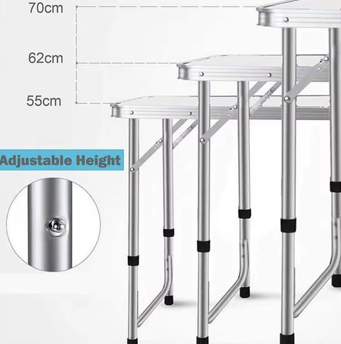 Klaptafel - Aluminium klaptafel - Schraagtafel - Camping tafel - Picknick tafel - Opvouwbaar - Aluminium - Waterdicht bewerkt MDF - Zilver