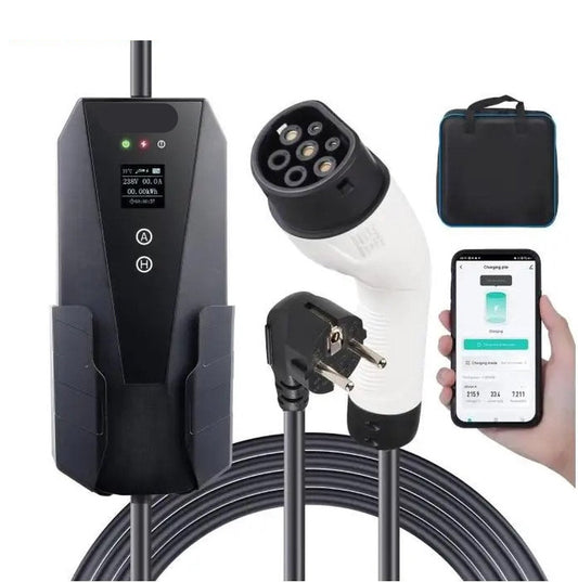 Autolader - Laadkabel - Auto Laad Kabel - 1 Fase - 3.7KW - Met lcd - Met App Bediening - 8.6M - Type 2 - Universeel