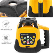 Laser - Afstandmeter - Bouwlaser - Lijnlaser - Rotatielaser - Zelfnivellerende Laser - 360° Rotatiescannen - 500 M - Groene Laser - Incl. Statief - Roodmodel