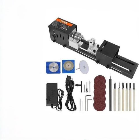 Mini Lathe - Wood Lathe - Lathe - Lathe Machine - Mini Metal Lathe - Compact - Black