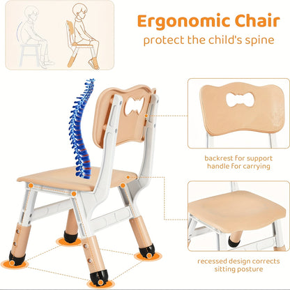Kinderstoel – Kindertafel – Stoelenset – Kindermeubilair – Kleuterstoel – Verstelbare Hoogte – Duurzaam HDPE Kunststof