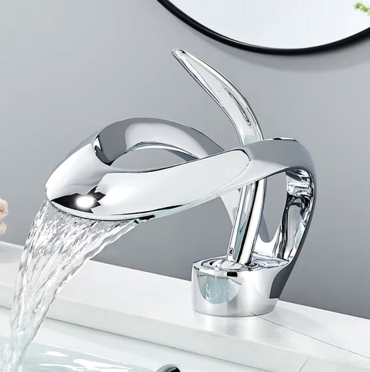 Luxury washbasin tap - Sink tap - Waterfall tap - Faucet - Mixer tap - Chrome