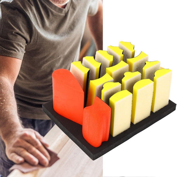 Profielslijpblok Dubbelzijdige contour- en Hoekschuurgrepen - Concaaf Convex Profielschuurgreep Pads Profielgrepen voor Handschuren