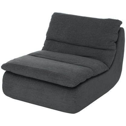 Schuim Loungestoel – Vloerstoel – Relaxzetel – Loungechair – Zitzak – Lichtgewicht & Hoogwaardige Schuimvulling – Elektriciteitvrij & Compact Grijs