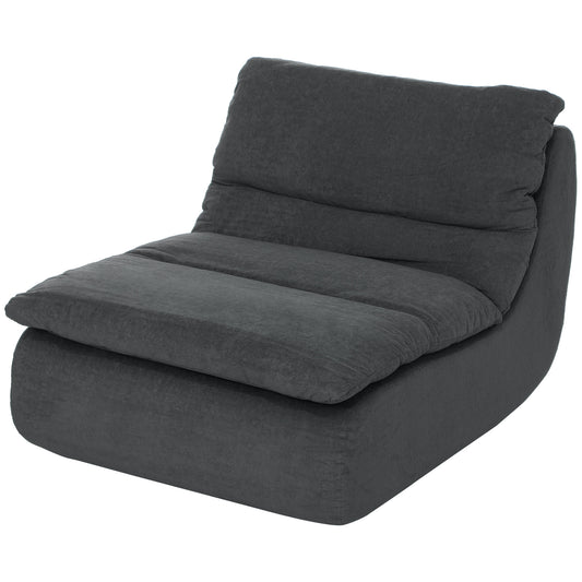 Schuim Loungestoel – Vloerstoel – Relaxzetel – Loungechair – Zitzak – Lichtgewicht & Hoogwaardige Schuimvulling – Elektriciteitvrij & Compact Grijs