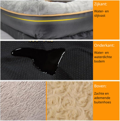 Luxury Orthopedic Dog Cushion - XX-Large Memory Foam Dog Bed - 120x84x25cm - Removable/Washable Cover - Gray