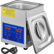 Ultrasoon Reiniger - Roestvrij Staal - Professionele Ultrasone Reinigingsapparaat - Digitale Verwarmings Timer - Sieraden - Brillen - Tanden - 1.3 L - 60W - 40kHz - Ultrasoon vermogen 60W - Verwarmingsvermogen 100W - Zilver