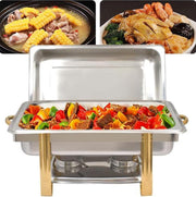 9L Buffet Warmer - Warmhoudplaat - Chafing Dish - Voedselwarmer - Warmhoudpan - Roestvrij staal