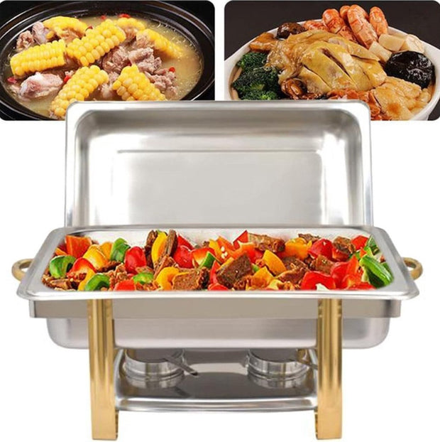 9L Buffet Warmer - Warmhoudplaat - Chafing Dish - Voedselwarmer - Warmhoudpan - Roestvrij staal