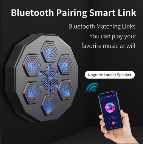 Digital boxing machine - Boxing machine - With music &amp; Bluetooth - Intelligent training - Wall mounting - Boxing - Punching ball - Punching bag - Boxing machine - Boxing machine - Boxing machine with music - Black