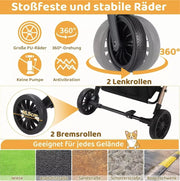 Hondenbuggy - Luxe huisdieren buggy - Buggy - Hondenwagen - Honden en katten - Opvouwbaar - Met opbergruimte - Zilver/Grijs