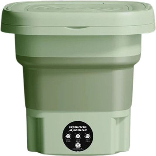 Mini Wasmachine - Compact - Energiezuinig - Opvouwbaar - 8L - Ideaal voor Studenten & camping - Kamperen - 29.5x29.5x29CM - Groen