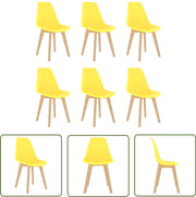 Eetkamerstoelen - 6 stuks - Kunststof - Geel Eetkamerstoelen - Keukenstoelen - Gel Stoelen - Houten Stoelen - Comfortabele Stoelen - Geel