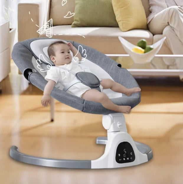Elektrische Wipstoel - Wipstoel - Babystoel - Baby Swing - Schommelstoel - Elektrisch - Afstandsbediening - Bluetooth voor muziek - Grijs