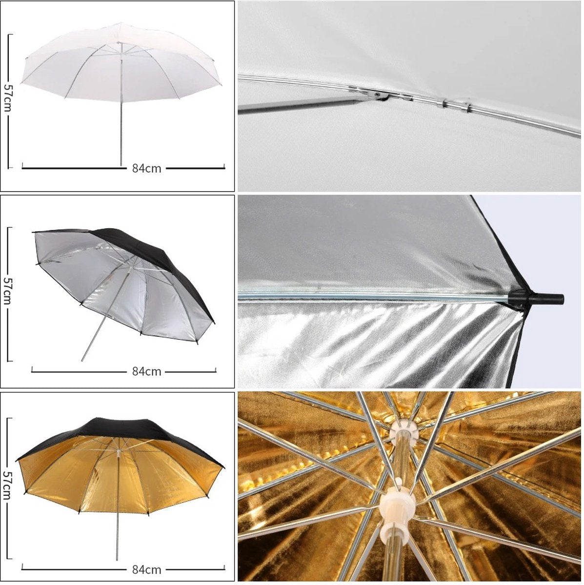 Photo Studio Softbox Lighting Kit with Background Frame - Backdrop System - Studio Photography - Includes 3 Backdrops, Tripod, Reflector Board and 4 Umbrellas - Complete Set