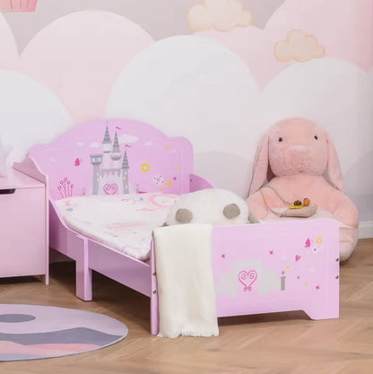 Children's bed - Princess bed - Bed - Castle - Pink - 143x7cm