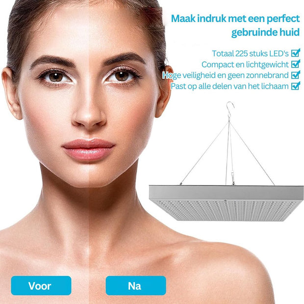 Zonnehemel - Gelaatsbruiner - Zonnebank - Gezichtsbruiner - 45W - Face&Body Tanner - Solariumlamp voor Thuis - met 225PCS Blauw Licht - Koude Laser-LED
