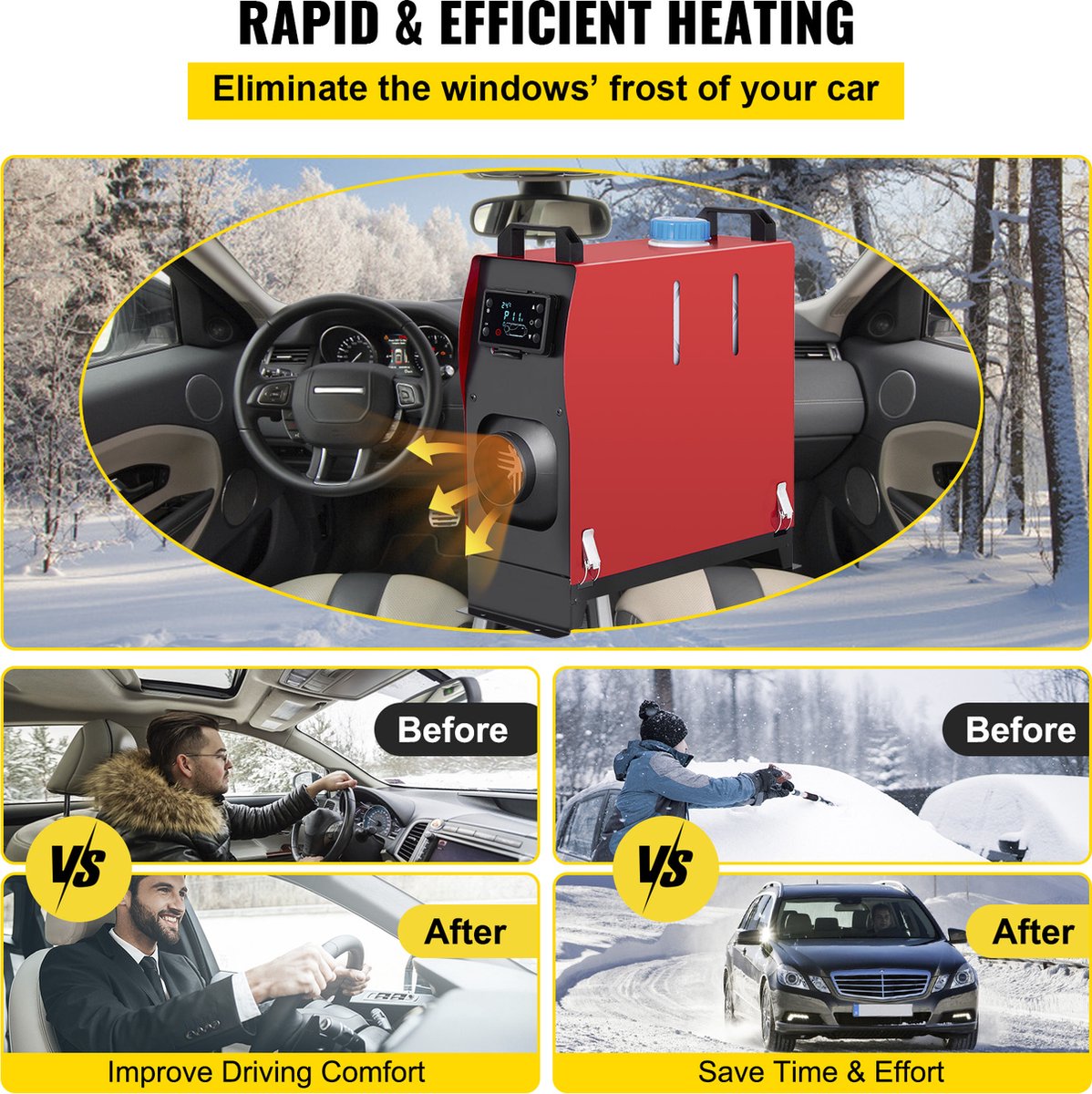 Diesel Standkachel - 5KW 12V - Luchtverwarmer met een Intelligente LCD - Monitor en Afstandsbediening - Autoverwarming-Auto Heater - Voor auto's, bussen, campers, vrachtwagens, technische voertuigen