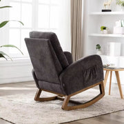 Relax stoel - Fauteuil - Leesstoel - Robuust - Stof - Massief houten poot - Donkergrijs