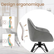 Eetkamerstoel - Set van 2 stoelen - Fluweel eetkamer stoel - Eettafel stoel - Fauteuil - Draaibaar - Velvet - Metalen poot - Grijs