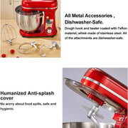 Keukenmachine - voedsel mixer - Blender - Stille motor - Crème ei garde - Deeg kneder - 6 snelheid standen - 1200 W - 6 liter capaciteit - Keukenmixer - Keukenmixer met kom - Keuken machine - Keukenmixer staand - Metaal grijs