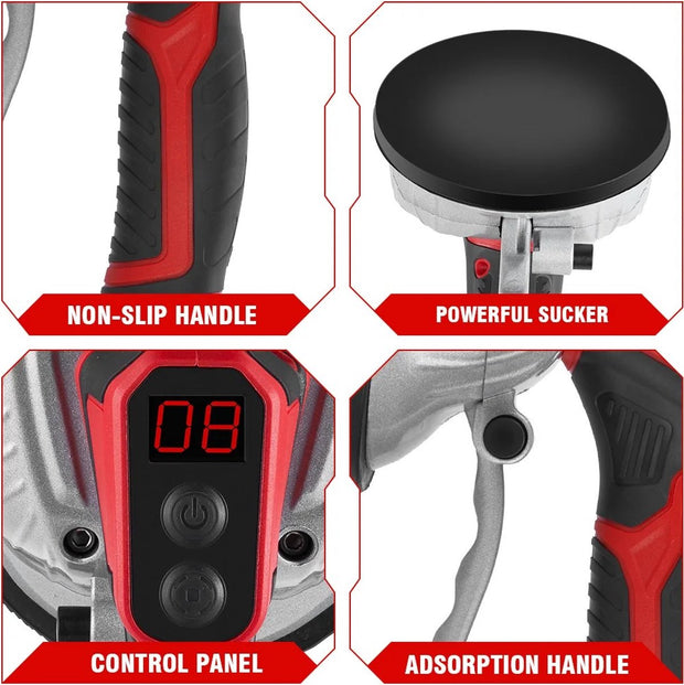 Tegeltiller - Tegelzuignap - Tegellifter - Tegelklem - Vacuum - Stenenklem - Tot 200kg - Elektrisch - Incl. 2x Batterij