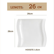 Dinnerware set - 6 persons - Porcelain - 6 pieces - Plate set 6 persons - Plate set 6 pieces - White