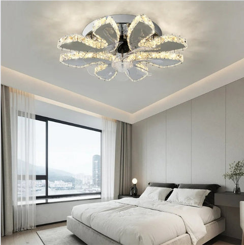Plafondventilator met Verlichting - Plafonniere Met Krachtige Ventilator, Afstandsbediening en App Bediening - Modern Design Slaapkamer - 7 Bladen