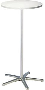 Maul Statafel 9323102, hoogte 110 cm, aluminium standaard, rond tafelblad van hout, Ø 60 cm, wit