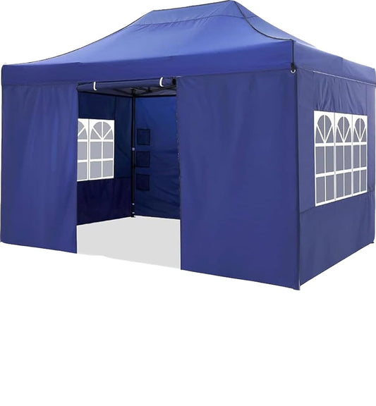 Partytent – Tent – Overkapping – Luifel – Zonnescherm – 3x4,5 Meter – 4 Zijwanden – 3 Verstelbare Hoogtes – Stevig Lichtgewicht Frame – Water- en UV-bestendig Polyester