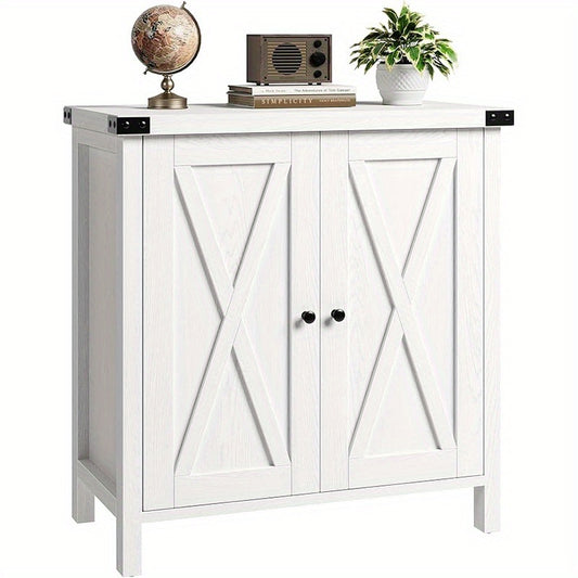 Farmhouse Buffetkast – Dressoir – Opbergkast – Sideboard – Wit Houten Meubel – X-Pattern Deuren – 152,4 cm Breed – Rustiek Klassiek Design