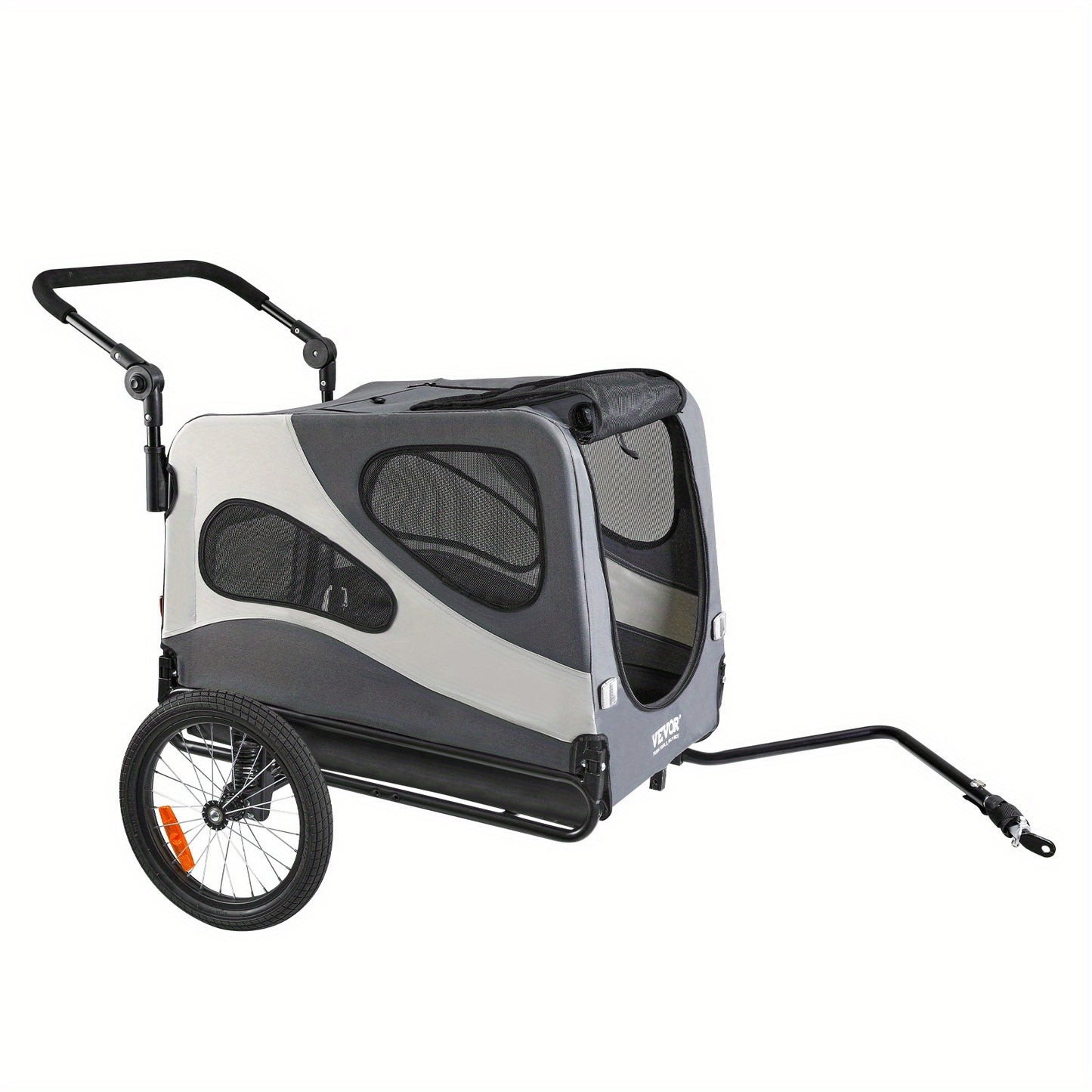 Hondenfiets-aanhanger – Hondenaanhanger – Fietsbuggy – Hondenbuggy – Dog stroller – Geschikt tot 45 kg – Stevig metalen frame – Snelle wielvergrendeling
