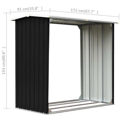 Heavy-Duty Metal Storage Shed 172x91x154cm - Durable Outdoor Organizer with Ventilation, Weather-Resistant Design for Firewood, Tools & Garden Supplies - Space-Saving Sturdy Construction for Backyard, Patio, Garage, Shed for
